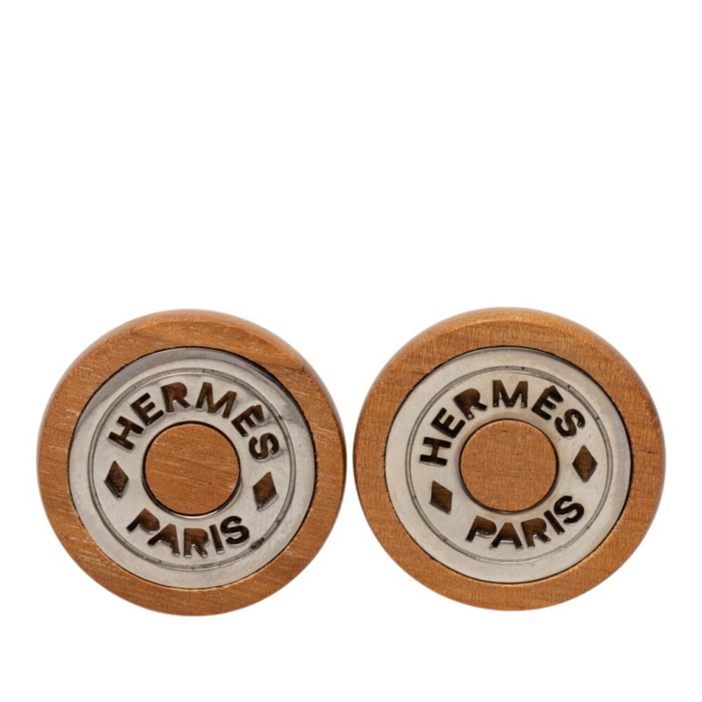 HERMES Silver Earrings